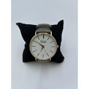 Speidel Express Men Gold Tone White Dial Leather Analog Quartz Watch
